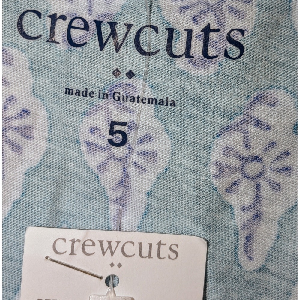 Crewcuts Girls Teal Blue White Pattern Tiered Ruffle Dress Size‎ 5 NWT $50 - Picture 5 of 7